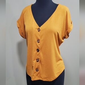 Elegant Mustard Button-Down Shirt
